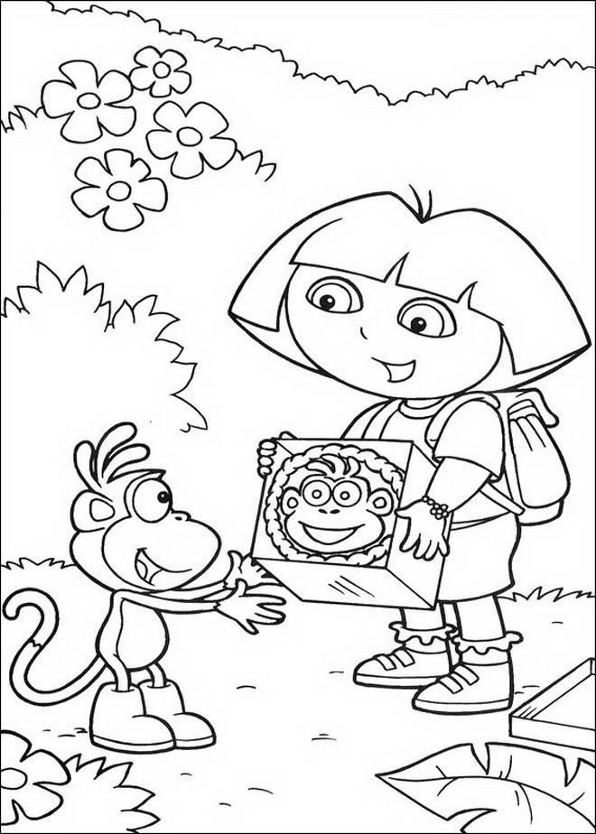 Plansa de colorat cu Dora Exploratorul 102 5